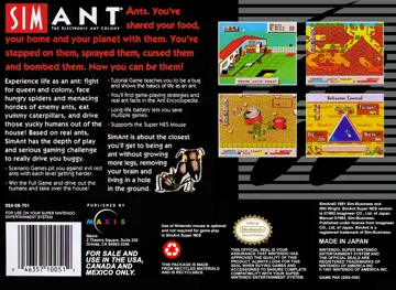 SimAnt (USA) (Beta) box cover back